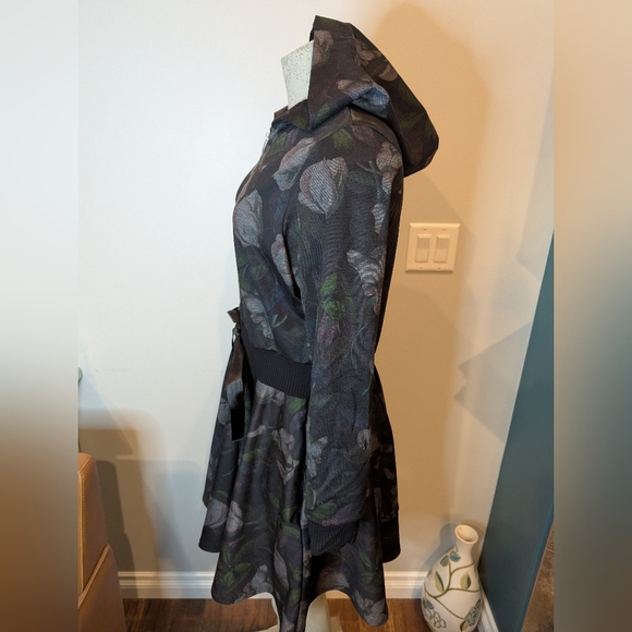 Designer Blackbird Studios Floral Hooded Tunic Jacket  Size 1x- Fits XL 0x - Picture 5 of 13